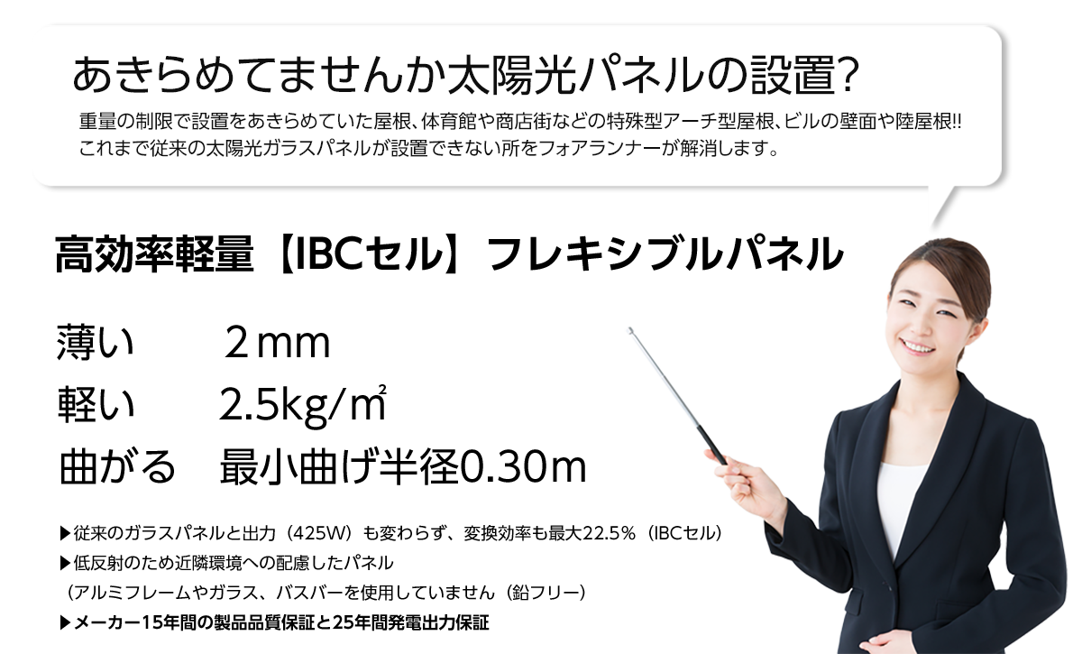 フォアランナーのフレキシブルパネル